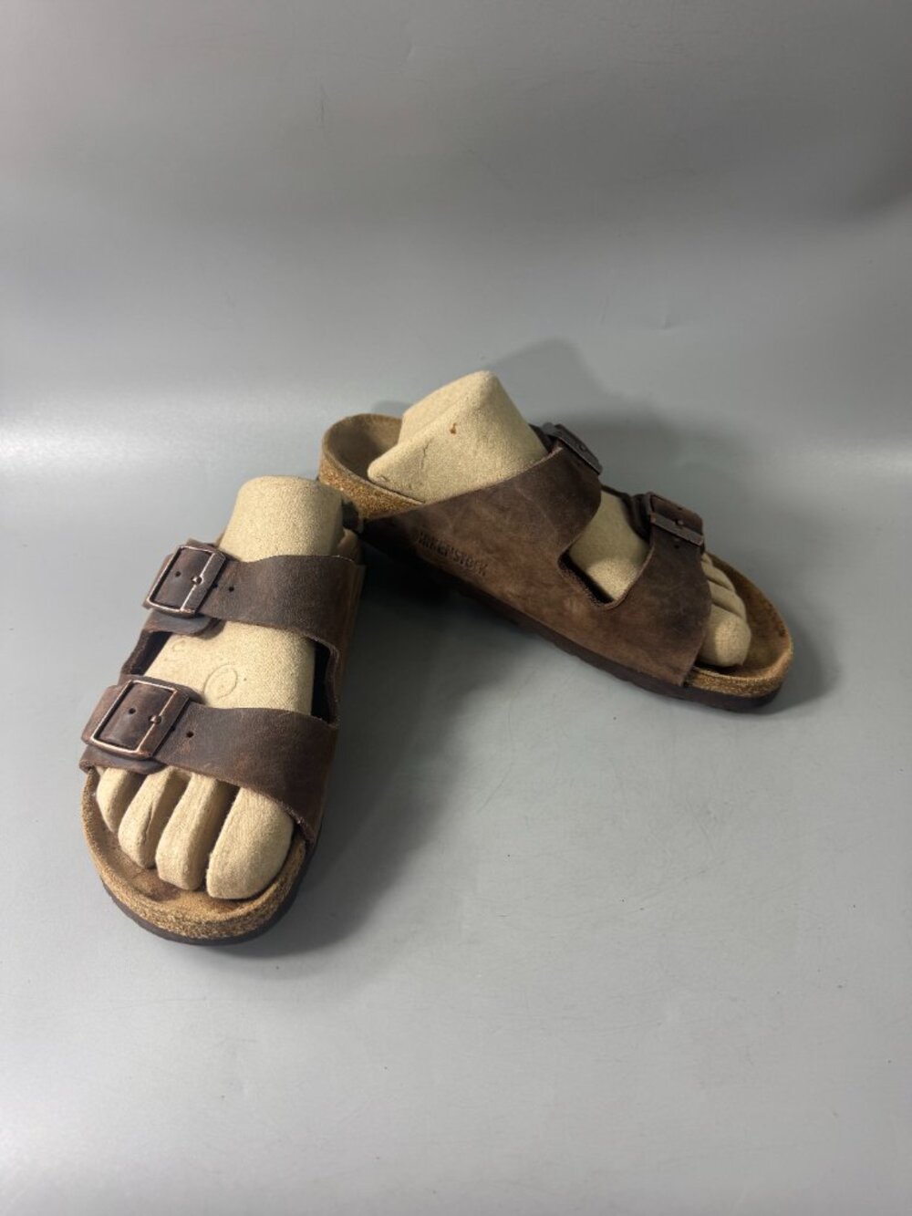 Birkenstock Arizona Soft Footbed Oiled Brown Leather Sandals, Size 36